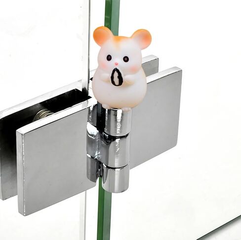 Cute Mini Creative Yellow Gluttonous Hamster, Mouse Hinge Heads Decorative Topper Set 3PCS, Home Decoration,Magnetic Hinge Head Toppers Door Hinge in Kuwait