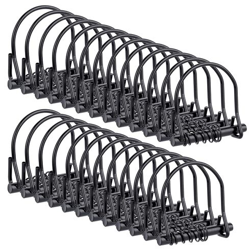 25 Pcs 1/4 in Trailer Coupler Pin with Spring, Round Safety Locking Pins, Stainless Steel Shaft Lock Pin for Trailer Hitch, Farm Equipment, Lawn Garden, Tractor (Black) in Kuwait
