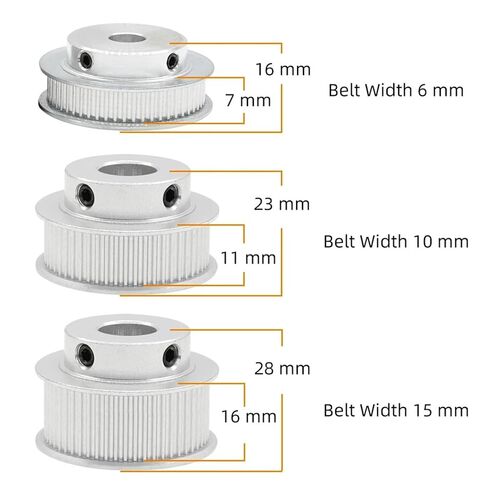 2GT Timing Pulley 60T 65T Circle-arc Tooth Pitch 2mm Width 5-12mm Bore 5-14 1Pcs(7 mm,60T-Belt Width 10mm) in Saudi Arabia