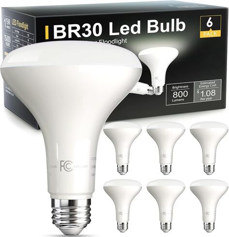 TJOY 12 Pack BR30 Flood Light Bulb Indoor, 65W Equivalent Dimmable Led Recessed Lights Bulb, 2700K Soft Warm White, E26 Base Bulbs for Kitchen Ceiling, Recessed Can, Replacement Incandescent, 9W,800LM in Saudi Arabia