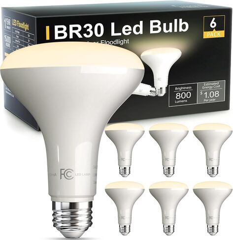 TJOY 12 Pack BR30 Flood Light Bulb Indoor, 65W Equivalent Dimmable Led Recessed Lights Bulb, 2700K Soft Warm White, E26 Base Bulbs for Kitchen Ceiling, Recessed Can, Replacement Incandescent, 9W,800LM in Saudi Arabia