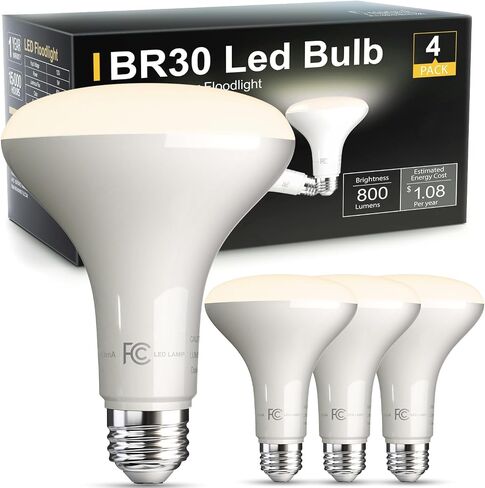 TJOY 12 Pack BR30 Flood Light Bulb Indoor, 65W Equivalent Dimmable Led Recessed Lights Bulb, 2700K Soft Warm White, E26 Base Bulbs for Kitchen Ceiling, Recessed Can, Replacement Incandescent, 9W,800LM in Saudi Arabia