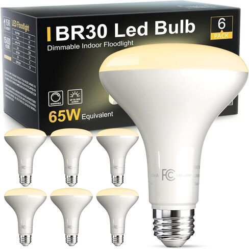 TJOY 12 Pack BR30 Flood Light Bulb Indoor, 65W Equivalent Dimmable Led Recessed Lights Bulb, 2700K Soft Warm White, E26 Base Bulbs for Kitchen Ceiling, Recessed Can, Replacement Incandescent, 9W,800LM in Saudi Arabia