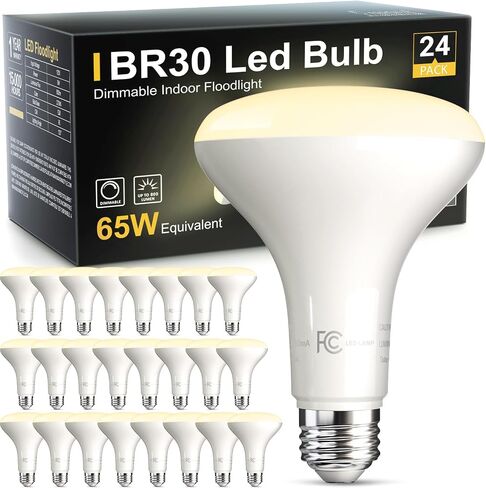 TJOY 12 Pack BR30 Flood Light Bulb Indoor, 65W Equivalent Dimmable Led Recessed Lights Bulb, 2700K Soft Warm White, E26 Base Bulbs for Kitchen Ceiling, Recessed Can, Replacement Incandescent, 9W,800LM in Saudi Arabia