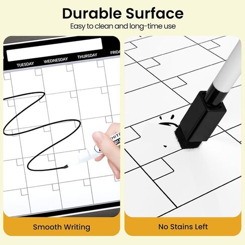 Monthly Whiteboard Calendar for Wall, Small 16" x 12" Dry Erase Board with Plastic Frame, Hanging Dry Erase Calendar for Kitchen Planner, Memo, Office in Saudi Arabia