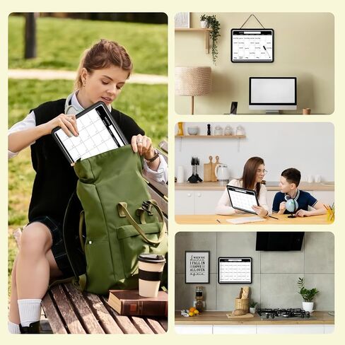 Monthly Whiteboard Calendar for Wall, Small 16" x 12" Dry Erase Board with Plastic Frame, Hanging Dry Erase Calendar for Kitchen Planner, Memo, Office in Saudi Arabia