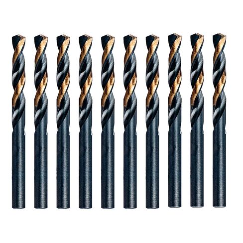 MAXTOOL 1/4" 10PCs Identical Screw Machine Drill Bits HSS M2 Stub Drill Bits Short Drills Fully Ground Black & Bronze Straight Shank; SMF02H10R16E10 in Kuwait
