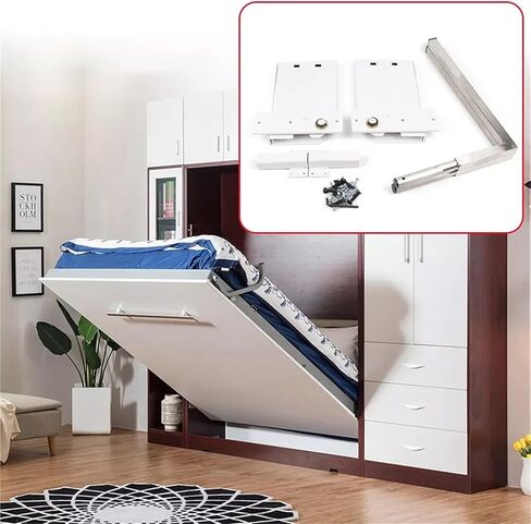Wall Bed Springs Mechanism Hardware Kit White Horizontal Vertical Twin Hinge 1Pcs in Kuwait