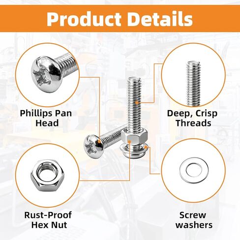 700PCS Metric Screw Set, Phillips Round Head Machine Screws, M3 M4 M5 Nuts and Bolts Assortment Kit, All-in-One Set for Electronics Devices, Appliance Repair, Electric Bike and Handmade DIY in Saudi Arabia