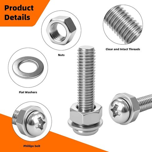 1020 PCS Metric Machine Screw Assortment Kit, Phillips Round Head Nuts and Bolts Set, M3 M4 M5 M6 Fastener Kit for Home Repair, DIY Projects, Electronics and Furniture Assembly in Saudi Arabia