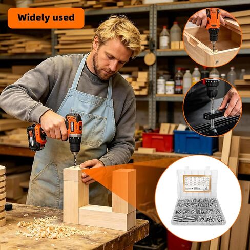 1020 PCS Metric Machine Screw Assortment Kit, Phillips Round Head Nuts and Bolts Set, M3 M4 M5 M6 Fastener Kit for Home Repair, DIY Projects, Electronics and Furniture Assembly in Saudi Arabia