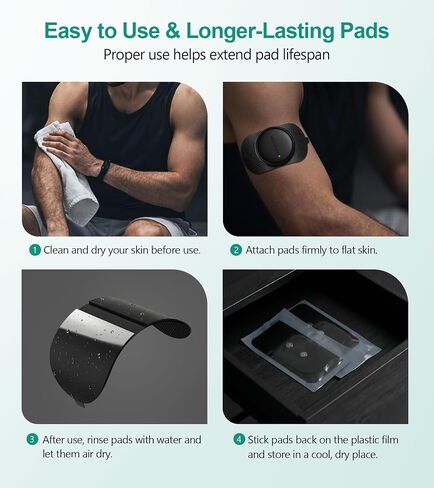 Medcursor TENS Unit Replacement Pads, 8-Pack Electrode Pads with Strong Magnetic Snap, Biocompatible Hydrogel, Reusable 30 Times, Upgraded Self-Stick Performance, Compatible with Medcursor TENS Units in Kuwait