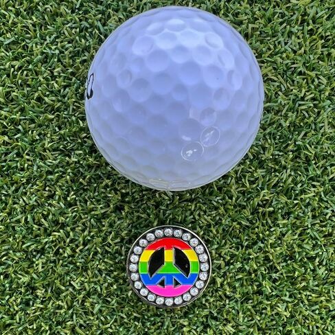 مجموعة أقلام تحديد كرة Giggle Golf Bling Groovy فقط | تتضمن علامة سلام واحدة وقلم تحديد كروي لامع للوجه السعيد فقط (بدون مشبك للقبعة) in Kuwait