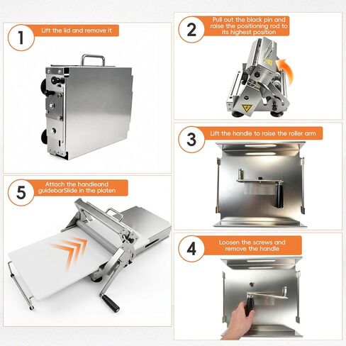 12In Folding Dough Sheeter, 304 Stainless Dough Roller Machine, 0.2–27mm Adjustable Thickness Pastry Laminator for Home & Small Bakery, Perfect for Pizza,Croissants,Dumpling Wrappers&Puff Pastry in Kuwait