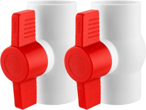 2 قطعة صمام كروي PVC مقاس 1-1/2 بوصة، مقبس صمامات كروية SCH40 مع مقبض على شكل حرف T سهل الدوران، صمام أنابيب مياه PVC مانع للتسرب لحمام السباحة، وخطوط الرش، والسباكة الخارجية ونظام الري in Kuwait