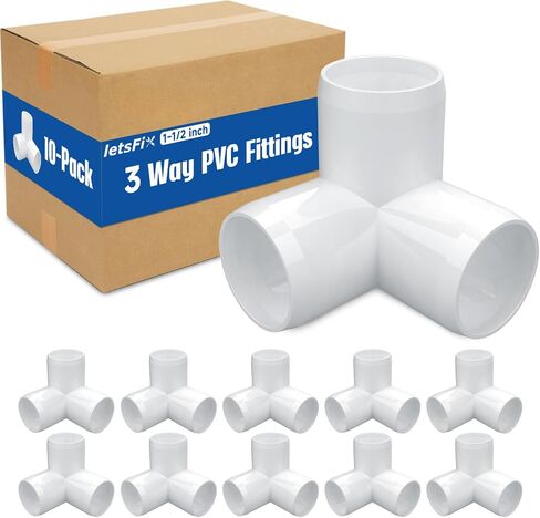 تركيبات PVC 1 بوصة 4 اتجاهات (10 عبوات) درجة الأثاث، موصل الكوع، شديد التحمل للأثاث الذي تصنعه بنفسك، الإطارات، مقاومة للأشعة فوق البنفسجية - متوافقة مع جدول 1 بوصة 40 أنبوبًا PVC‌ in Kuwait