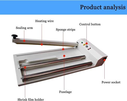 Manual Shrink Film Machine with Hot Air Gun for PVC POF Film, Simultaneous Sealing and Cutting for Efficient Packaging in Kuwait