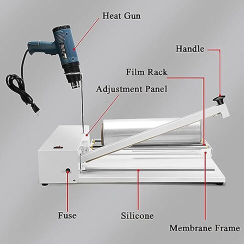 Shrink Packaging Machine with Shrink Heat Gun, Adjustable Speed and Heat Gun, Achieving Efficient Packaging and Sealing. in Kuwait