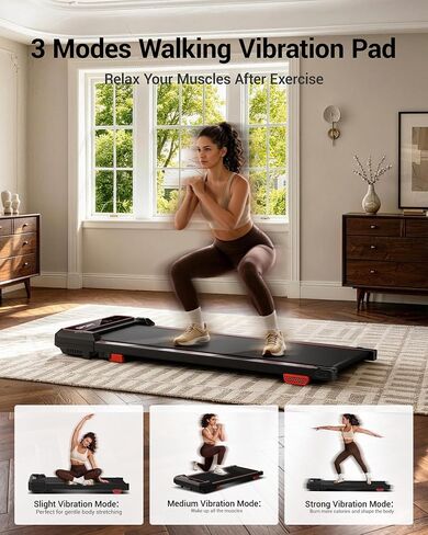 Walking Pad with Vibration Plate 15% Incline Walking Pad 3.0HP Portable Under Desk Treadmills for Home 265LBS Vibration Plate Combo with Remote Control in Kuwait