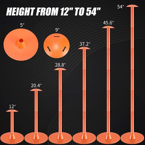 4 Pcs Boat Cover Support Pole, Adjustable Boat Cover Support System, Height 12''-54'', ABS Plastic Pole Jon Boat Accessories for Supporting Fishing Bass Pontoon Boat Trailer Cover (Orange) in Kuwait