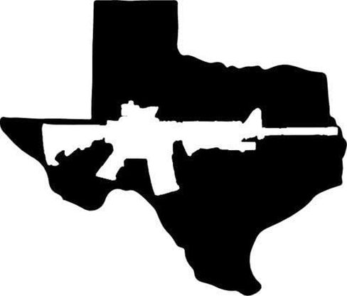 ملصق تكساس - ملصق فينيل أسود Ar-15 in Kuwait