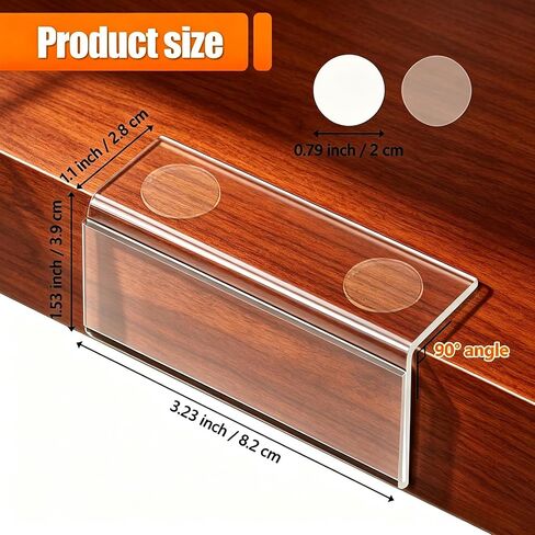 20Pack Acrylic Shelf Labels, L-Shape Book Shelf Labels, Price Tags, Sign Holder, Display Stand with Label Insertss & Sticky Dots for Store, Supermarket, Library, Bakery (1.25" x3.15") in Kuwait