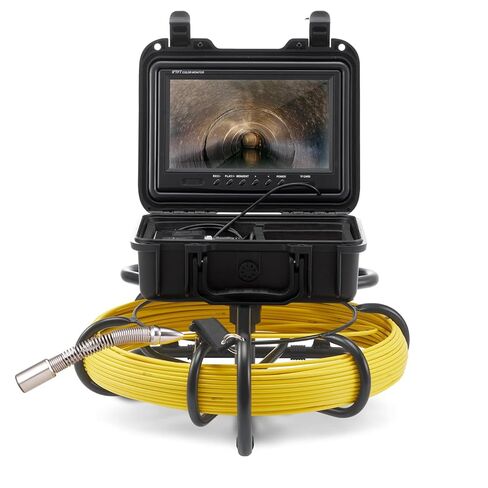VEVOR Sewer Camera, 165 ft/50 m, 9" Screen Pipeline Inspection Camera with DVR Function, Waterproof IP68 Camera w/12 Adjustable LEDs, w/a 16 GB SD Card for Sewer Line, Home, Duct Drain Pipe Plumbing in Kuwait