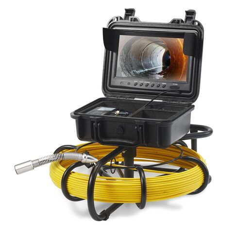 VEVOR Sewer Camera, 165 ft/50 m, 9" Screen Pipeline Inspection Camera with DVR Function, Waterproof IP68 Camera w/12 Adjustable LEDs, w/a 16 GB SD Card for Sewer Line, Home, Duct Drain Pipe Plumbing in Kuwait