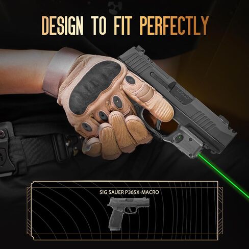 WARRIORLAND Trigger Laser Sight Tailored Fit P365X Macro Green Beam Sight, Gun Sight with Ambidextrous On/Off Switch & Power Indicator, WLS-109G in Kuwait