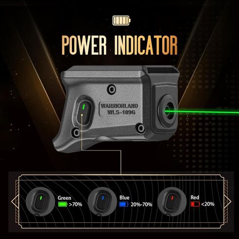 WARRIORLAND Trigger Laser Sight Tailored Fit P365X Macro Green Beam Sight, Gun Sight with Ambidextrous On/Off Switch & Power Indicator, WLS-109G in Kuwait