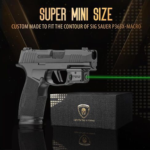 WARRIORLAND Trigger Laser Sight Tailored Fit P365X Macro Green Beam Sight, Gun Sight with Ambidextrous On/Off Switch & Power Indicator, WLS-109G in Kuwait