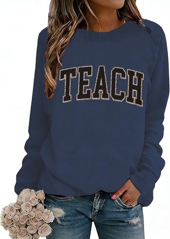 Leopard Teach Sweatshirt Teacher Sweatshirt Oversized Crewneck in Kuwait