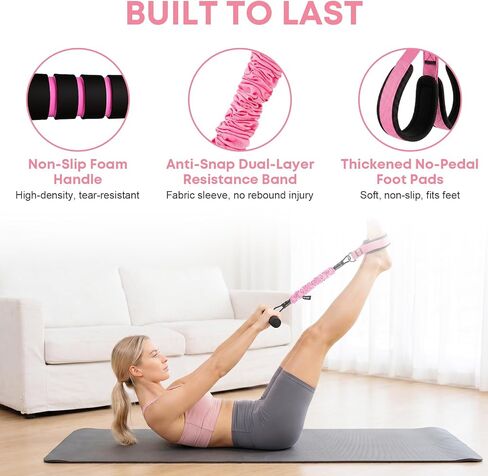 Sit Up Assist Strap, Multifunctional Foot Pedal Resistance Band Set 30-90LB, Adjustable Strength Home Gym Fitness Equipment for Full Body Workout – Portable Home Gym for Men & Women in Kuwait