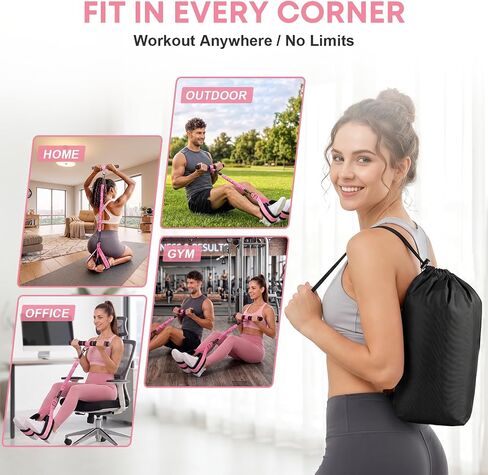 Sit Up Assist Strap, Multifunctional Foot Pedal Resistance Band Set 30-90LB, Adjustable Strength Home Gym Fitness Equipment for Full Body Workout – Portable Home Gym for Men & Women in Kuwait