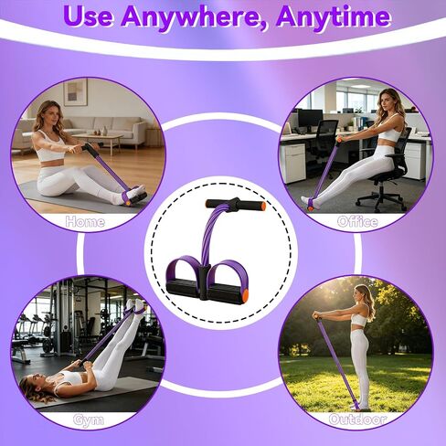 Pedal Resistance Band with Handle, Resistance Bands with Handles, Multifunctional Pedal Resistance Band, 6-Tube Yoga Stretch Bands for Exercise in Kuwait