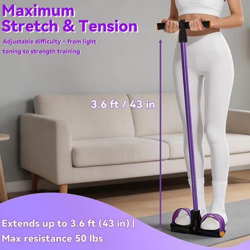 Pedal Resistance Band with Handle, Resistance Bands with Handles, Multifunctional Pedal Resistance Band, 6-Tube Yoga Stretch Bands for Exercise in Kuwait