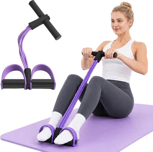 Pedal Resistance Bands with Handles, 6-Tube Elastic Pedal Resistance Band for Working Out, Natural Rubber Exercise Bands for Abdomen, Waist, Arm, Leg Stretching in Kuwait