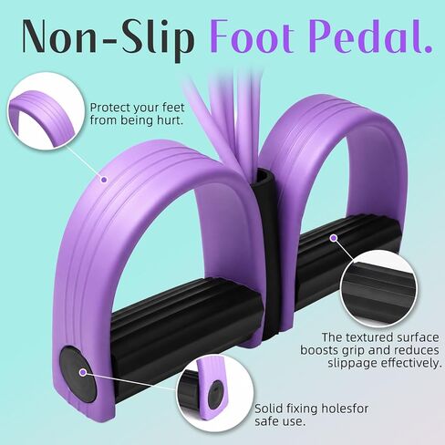 Pedal Resistance Bands with Handles, 6-Tube Elastic Pedal Resistance Band for Working Out, Natural Rubber Exercise Bands for Abdomen, Waist, Arm, Leg Stretching in Kuwait