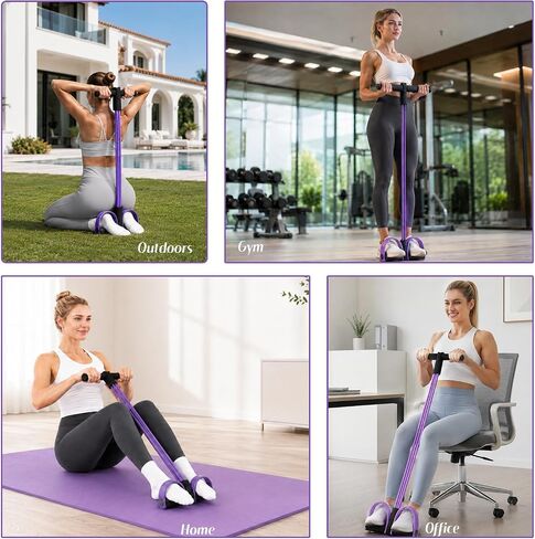 Pedal Resistance Bands with Handles, 6-Tube Elastic Pedal Resistance Band for Working Out, Natural Rubber Exercise Bands for Abdomen, Waist, Arm, Leg Stretching in Kuwait
