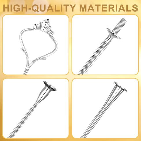 6 Sets 3 Tier Cake Stand Hardware Kit - Tiered Fruit Cake Plate Stand Holder Support Silver Crown for Cake Stand Wedding Party in Kuwait