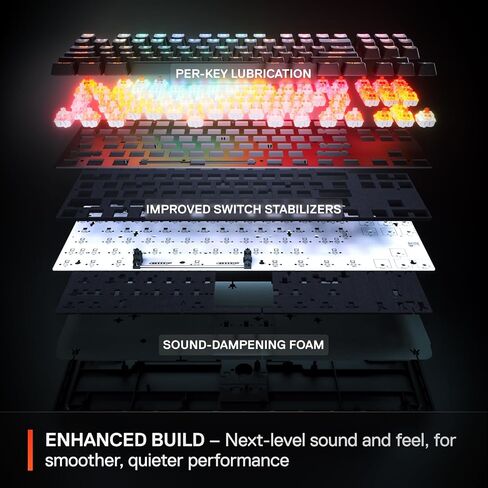 مفاتيح SteelSeries Apex Pro TKL Gen 3 White OmniPoint 3.0 - تشغيل قابل للتعديل - مشغل سريع - إعدادات مسبقة جاهزة للعبة - وضع الحماية - النقر السريع/SOCD - OLED - RGB - أغطية مفاتيح PBT - USB-C (متجدد) in Kuwait
