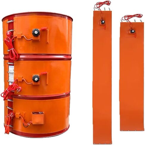 High-Power Metal Drum Heater with Digital Controller, 1200mm x 300mm Silicone Rubber Heating Band, Electric Heating Pad for Fast Barrel Heating, Adjustable Temperature in Kuwait