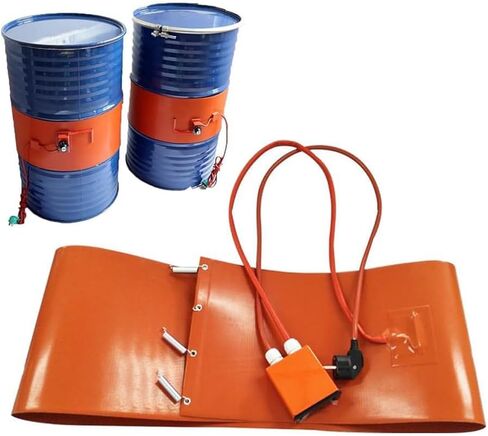 Electric Drum Heater with Adjustable Thermostat, 800W Silicone Heating Belt for 20L Pail, Honey Oil Barrel Heat Wrap, Metal Drum Heating Pad, Fast Heating Solution in Kuwait
