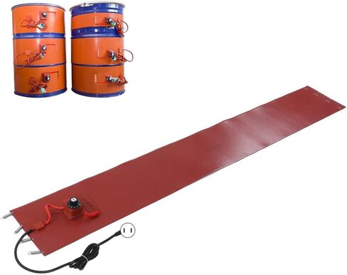 Silicone Oil Drum Heater Belt 20L-200L, Insulated Barrel Heat Pad with Adjustable Knob, 1500W, Temperature Control 30-150°C, Ideal for Metal Drums and Pails in Kuwait