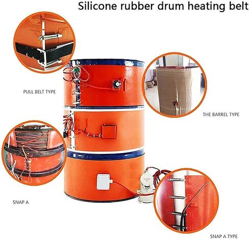 Electric Oil Drum Heater for 53/55 Gallon Barrels, Adjustable Thermostat, Silicone Heating Wrap, Ideal for Honey Oil, Efficient Heating Solution for Drum Storage in Kuwait