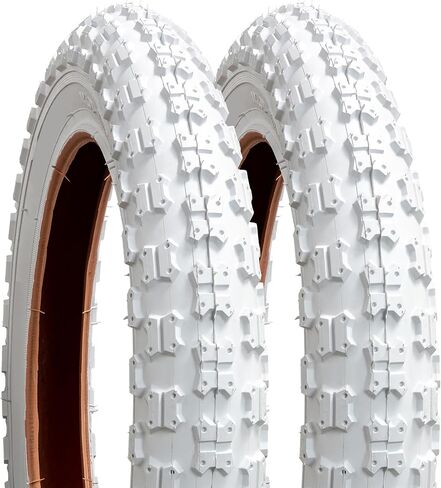 YUNSCM 2-PCS 14" Mountain Bike Tires 14x2.125/57-254 Compatible with 14 x 2.125 Bicycle Tires-White (Y-1049) in Kuwait