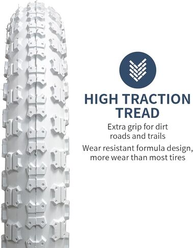 YUNSCM 2-PCS 14" Mountain Bike Tires 14x2.125/57-254 Compatible with 14 x 2.125 Bicycle Tires-White (Y-1049) in Kuwait