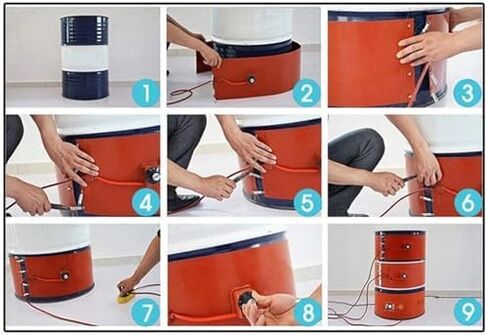 Silicone Electric Drum Heater with Thermostat - Efficient Heating for Oil Drums, Valves & Instruments - Fast Warm-Up, Safe & Reliable Temperature Control in Kuwait