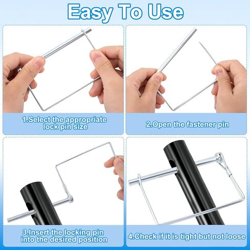 3pcs 1/4 x 4 Inch Trailer Hitch Pin, Heavy Duty Metal Trailer Coupler Pin, Carbon Steel Safety Coupler Pin, Spring-Loaded Shaft Locking Pin for Utility Trailers, RVs, Lawn Equipment in Kuwait