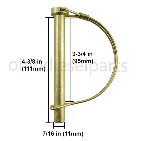 PTO Round Shaft Locking Pin 7/16" Diameter x 3-1/2" Usable Length ( Pack of 1) in Kuwait